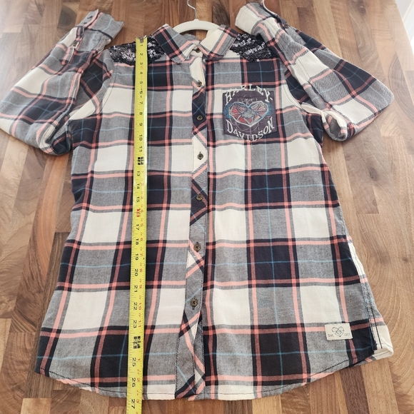 Harley Davidson Sequins Plaid Flannel‎ Long Sleeve Shirt Size Medium - Picture 10 of 12